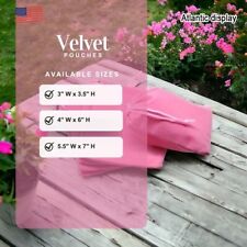 Velvet Gift Bags Drawstring Jewelry Pouches Pink 10 Pack
