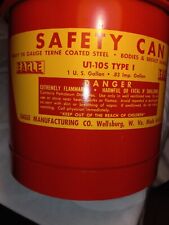 Vintage Eagle U1-10s Type Usa 1 Gallon 24 Gauge Coated Steel Safety Gas Can