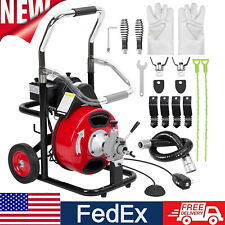 75ft 38 Electric Drain Cleaner Sewer Snake Cleaning Machine Auger Cablecutter