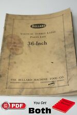 Bullard Vertical Turret Lathe 36 Vtl Parts Manual
