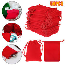 50 Pcs Velvet Drawstring Gift Pouches Earring Jewelry Bag Christmas Party Favors