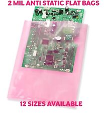 Pink Open Ended Flat Top Anti-static Bag Antistatic Poly Bags 2mil Electronic