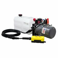 Double Acting Hydraulic Pump For Dump Trailers Kti - 12vdc - 6 Quart Reservoir