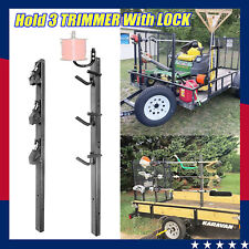 3 Place Weedeater Trimmer Racks For Open Landscape Truck And Trailer With Lock