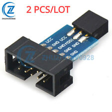 2pcs10pin Convert To Standard 6 Pin Adapter Board For Atmel Avrisp Usbasp Stk500