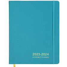 Textured Cover Weekly Monthly Planner 8 X 10 Ay 2023-2024 Turquoise