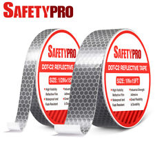 Safetypro 2 Pack Silver Reflective Tape 1x15ft 12x15ft Conspicuity Tape New