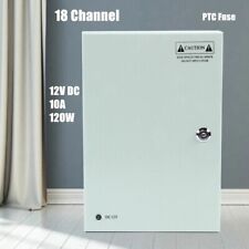 New 18ch Channel Cctv Security Camera Power Supply Box 12v Dc Ptc Fuse 10a 120w