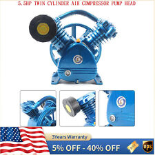 5hp 175 Psi Air Compressor Pump Motor Head Double Stage V-style 2-cylinder