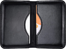 Business Card Holder 2-sided Pu Leather Folio Pocket Slim Name Card Wallet Case