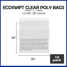 1-1000 24x24 Ecoswift Large Jumbo Self Seal Suffocation Warning Clear Poly Bags