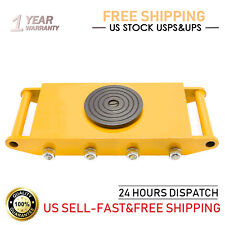 Dolly Skate Machinery Mover Heavy Duty Cargo Trolley Casters 12t Yellow Pu 360