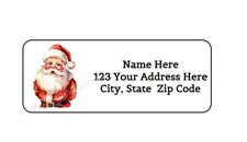 30 Rosy Cheek Santa Christmas Personalized Return Address Labels 1 In X 2.625 In