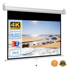 100 Projection Projector Screen Manual Pull Down Auto Lock 4k 169 Theater Home