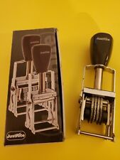 Justrite Numbering Rubber Stamp 4 Band Self-inking Digits And Symbols Nos New