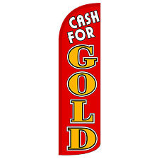 Cash For Gold Flag Flutter Feather Banner Swooper Extra Wide Windless