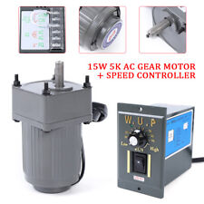 Ac 110v Gear Motor Electric Variable Speed Reduction Controller 15 270 Rpm 15w
