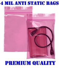 Pink Anti Static Plastic Bag Top Lock Zip Seal 4mil Reclosable 2x3x4x5x68912