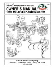 Cole Garden Planter Fertilizer 12mx Multiplex Owners Manual Parts List 1pt 3pt