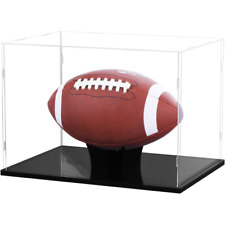 Acrylic Football Display Case Clear Full Size Frame Glass Showcase Box Assemb