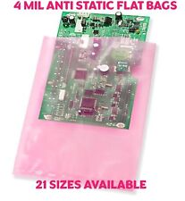 Pink Open Ended Flat Top Anti-static Bag Antistatic Poly Bags 4mil Electronic