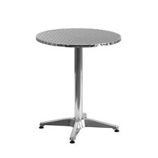 23.5 Round Aluminum Indoor-outdoor Restaurant Dining Table With Metal Base