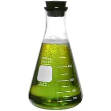 Pyrex 4980-500 500ml Narrow Mouth Erlenmeyer Flask With Rubber Stopper Single