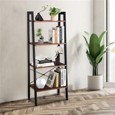 4 Tiers Industrial Ladder Shelf Vintage Bookshelf Storage Rack Shelf For Offic