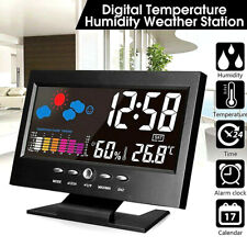 Led Digital Alarm Clock Snooze Calendar Thermometer Weather Large Letter Display