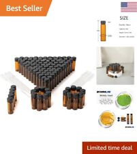 4ml Amber Glass Vials With Screw Caps - Leak Proof Sample Bottles - 100pcs