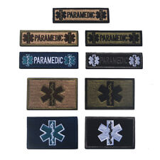 Embroidered Paramedic Emt Star Of Life Hook Loop Patch Backing Fastener Badge