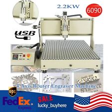 2200w 4 Axis Cnc 6090t Usb Router Engraver 3d Engraving Drilling Milling Machine