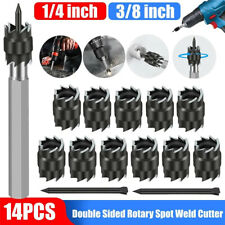 14pc 38 Double Sided Spot Weld Cutter Remover Drill Bit Welder Cut Rotary Kit