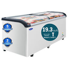 71 Curved Glass Top Display Chest Freezer Commercial Ice Cream 19.3 Cu.ft.