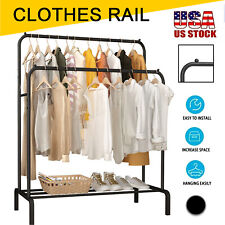 Heavy Duty Clothing Garment Rack Rolling Clothes Organizer Double Rails Hanger