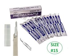 Disposable Scalpel Blades No.15 With Plastic Handle Box Of 10 Sterile