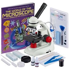 40x-1000x Led Portable Compound Microscope Kit Book Slides Cleaning Kit
