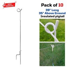10pc 39 Steel Pigtail Fence Post Support For Horsedeer Electric Fencing Wire