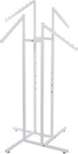 4-way Clothing Rack White Slant Arm Garment Retail Display 48 - 72 H Adjust