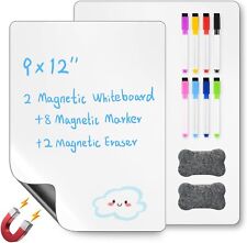 Magnetic Dry Erase White Board For Fridge Pack Of 2 Flexible Refrigerator Magnet