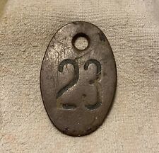 Vintage Brassbronze Cow Number Tag Dairy Farm Cattle Marker 23 Double Sided