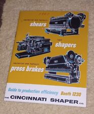 The Cincinnati Shaper Company Machinist Industrial Machine Trade Show Book 1960