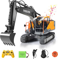 Volvo Rc Excavator 3 In 1 Construction Toys Digger With Metal Shovel Drill Grab