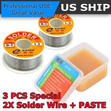3x 60-40 Tin Rosin Core Solder Wire Electrical Soldering Sn60 Flux 1.2mm 1.0mm