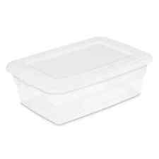 1 Pack Plastic Tote Box Storage Containers 12 Qt Clear Stackable Bin With Lid