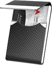 Leather Business Card Holder Metal Slim Pocket Wallet With Magnetic Closure