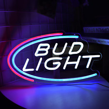 Bud Light Neon Sign Beer Bar Wall Pub Led Budweiser Man Decor Cave Neon Sign New