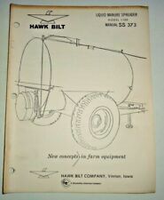 Hawk Bilt 1100 Liquid Manure Spreader Operators Owners Parts Manual Ss373