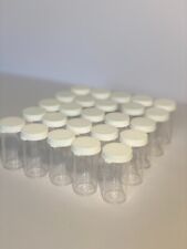 Storage Vials Plastic 25ml With White Snap On Cap 25 Per Pack