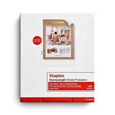 Staples Heavy Weight Sheet Protectors 8.5 X 11 Us Letter Clear 100bx